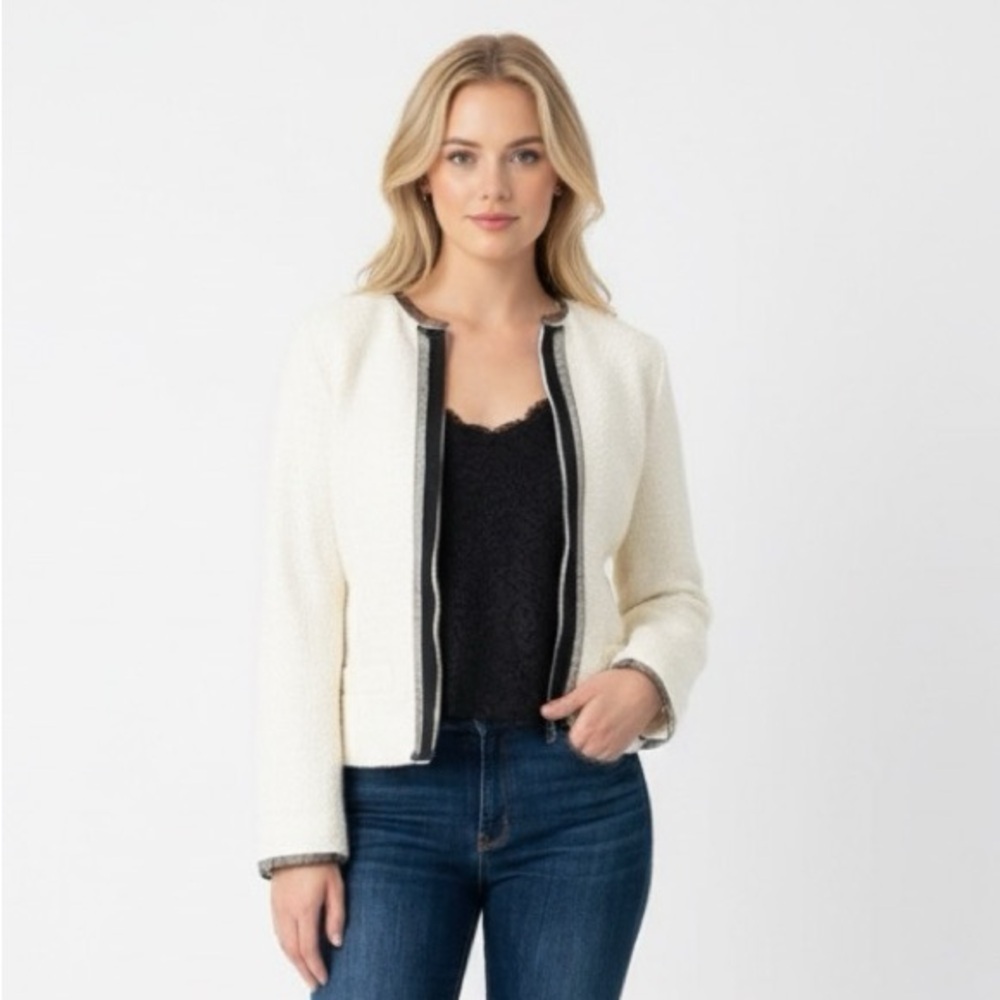 PAMELA Dennis wool blend zippered blazer jacket size small